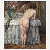 Rudolf Petuel, "Vor dem Spiegel", 1918, Öl auf Leinwand