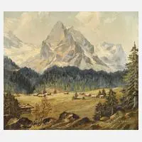 Erich Wegener, "Rosenlaui im Haslital mit Wetterhorn", Öl auf Leinwand