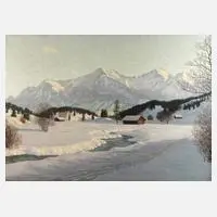 Alexander Weise, "Winter im Gebirge", Öl auf Leinwand