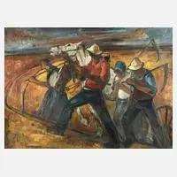 Expressionist, Heimkehr von der Ernte, Öl auf Leinwand