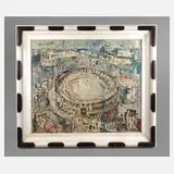 Willy Knoop, Das Amphitheater in Nimes, Öl auf Pressspanplatte