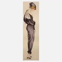 Max Brüning, "Der violette Pyjama", Farbradierung auf gewalztem Chinapapier
