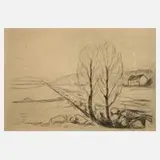 Edvard Munch, "Norwegische Landschaft", Radierung