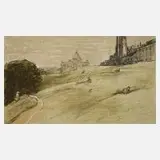 Prof. Emil Orlik, "Edinburgh", Farblithographie auf Maschinenbütten