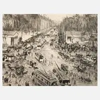 Prof. Paul Paeschke, Der Potsdamer Platz in Berlin, Radierung