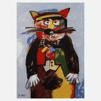 Otmar Alt, "Bräutigam", Farbsiebdruck auf Emaille