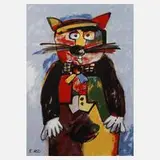 Otmar Alt, "Bräutigam", Farbsiebdruck auf Emaille