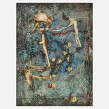 Roberto Matta, "Les Escargots", Farbaquatintaradierung auf Velin