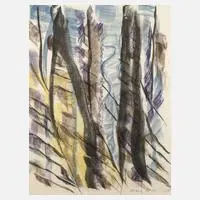 Marg Moll, Bäume, Farblithographie