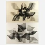 György Segesdi, Zwei geometrische Kompositionen, Lithographie auf Japan unten rechts von Hand signiert und datiert "Segesdi [19]71"