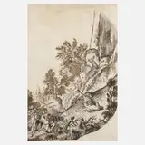 Bei der Gamsjagd by Johann Elias Ridinger, Tusche, sold Mar 2024