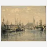 Elisabeth Reuter, Der Lübecker Hafen, 1891, Ölgemälde