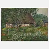 Emil Werner Baule, "Hinterm Hause", Mischtechnik
