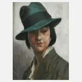Damenportrait by Jean Albert Grand-Carteret, Pastell auf Malkarton, sold Mar 2024