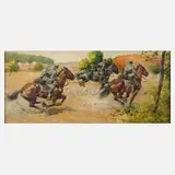 Carl Röchling, "Berittener Spähtrupp", Aquarell