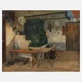 Emil Limmer, Bauernstube aus Schellerhau, Öl auf Leinwand