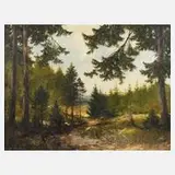 Manfred Feiler, "Vogtlandwald", Öl auf Leinwand