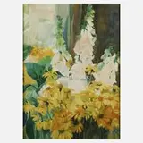 Kurt Geipel, Fingerhut und Arnika, 1923, Aquarell über Bleistiftvorzeichnung