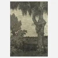 Richard Grimm, Frühlingslandschaft, Farblithographie