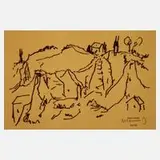 Albert Hennig, Dorflandschaft mit Felsen