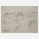 Albert Hennig, Häuser in bergiger Landschaft