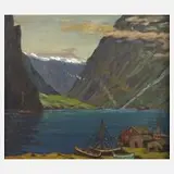 Alfred Kunze, Sognefjord, Öl auf Leinwand