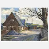 Hans Reinhold, "Crandorf Oberdorf" im Erzgebirge, Öl auf Leinwand