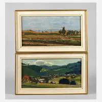Johannes Wagner, Zwei Landschaften, Öl auf Platte