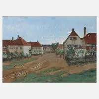 Fritz Beckert, Straßenansicht Hellerau, Mischtechnik