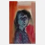 Albert Hennig, Frauenportrait, Aquarell auf leichtem Karton