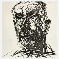 Prof. Max Uhlig, "Kopf Thomas Mann", 2010, Radierung auf Bütten
