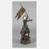 Adrien Étienne Gaudez, Chryselephantin Jeanne d'Arc + Papiere im Expertisenordner, Bronze