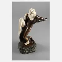 Ernst Seger, Chryselephantin Tänzerin + Papiere im Expertisenordner, Bronze