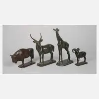 Rudolf Struck, vier Tiere, Bronze