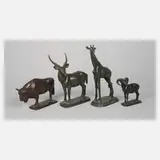 Rudolf Struck, vier Tiere, Bronze