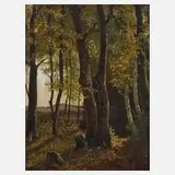 Karl Buchholz, Waldstudie, Öl auf Malkarton