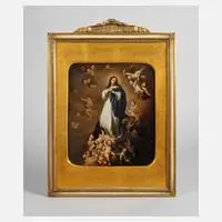 P. de Jesus, Mondsichelmadonna, Öl auf Blech