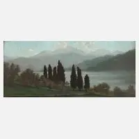 Prof. George von Hoesslin, Landschaft am Comer See, Öl auf Karton
