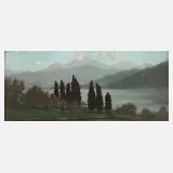 Prof. George von Hoesslin, Landschaft am Comer See, Öl auf Karton