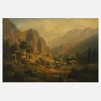 Franz Kreuzer, "Mühle bei Brannenburg", Öl auf Leinwand