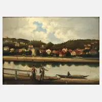 F. Kriebisch, Elbe bei Hamburg-Blankenese, Öl auf Leinwand