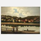 F. Kriebisch, Elbe bei Hamburg-Blankenese, Öl auf Leinwand