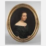 James Marshall, Biedermeier-Damenportrait, 1858, Öl auf Leinwand
