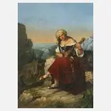 Franz Richter, Mandolinenspielerin, 1841, Öl auf Eisenblech