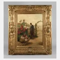 Adrian van der Hest, "Blumensprache", Öl auf Leinwand