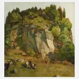 August Achtenhagen, "Kalkfelsen in Oberfranken", Öl auf Leinwand