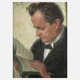 Walter Bullert, Herrenportrait, Öl auf Karton