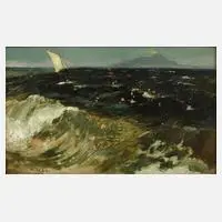 Prof. Dr. h.c. Ludwig Dill, Bewegte See, Öl auf Papier und Leinwand