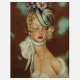 Jean-Gabriel Domergue, Kokette, Öl auf Sperrholzplatte