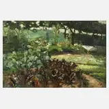 Themistokles von Eckenbrecher, Gartenstück, Öl auf Karton